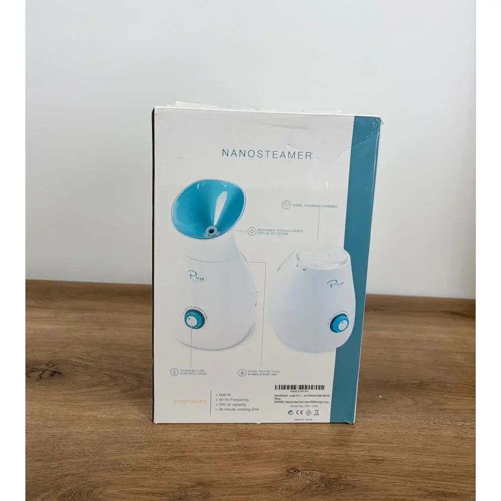 Pure Daily Care NanoSteamer 3-in-1 Facial Steamer & Extraction Kit NEW Open Box
